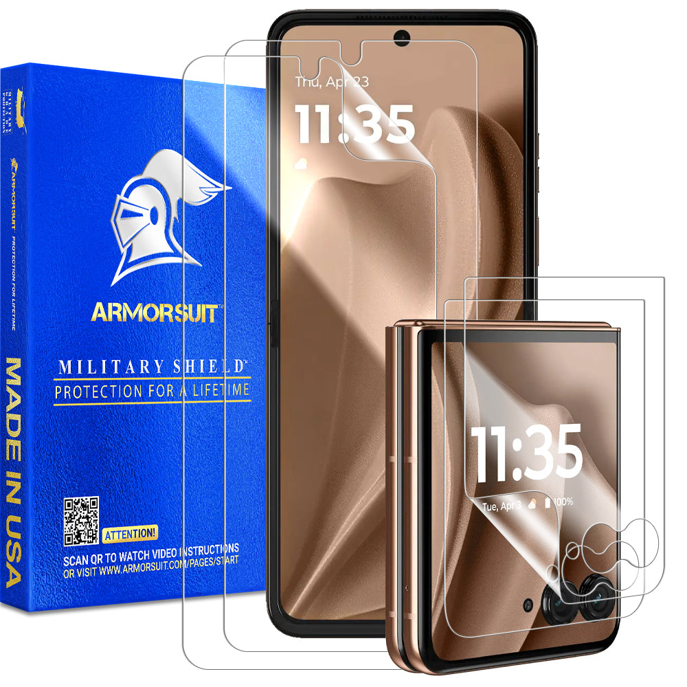 [2+2 Pack] Armorsuit Militaryshield Screen Protector Film for Motorola Razr Plus (2025) Case-Friendly Clear, image size:1000x1000