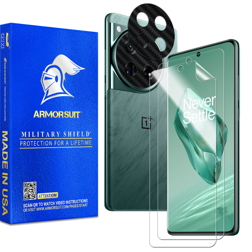 Armorsuit 2+2 Pack Screen Protector Designed for OnePlus 12 (6.8") + Skin Camera Lens Plate Vinyl Film Protector