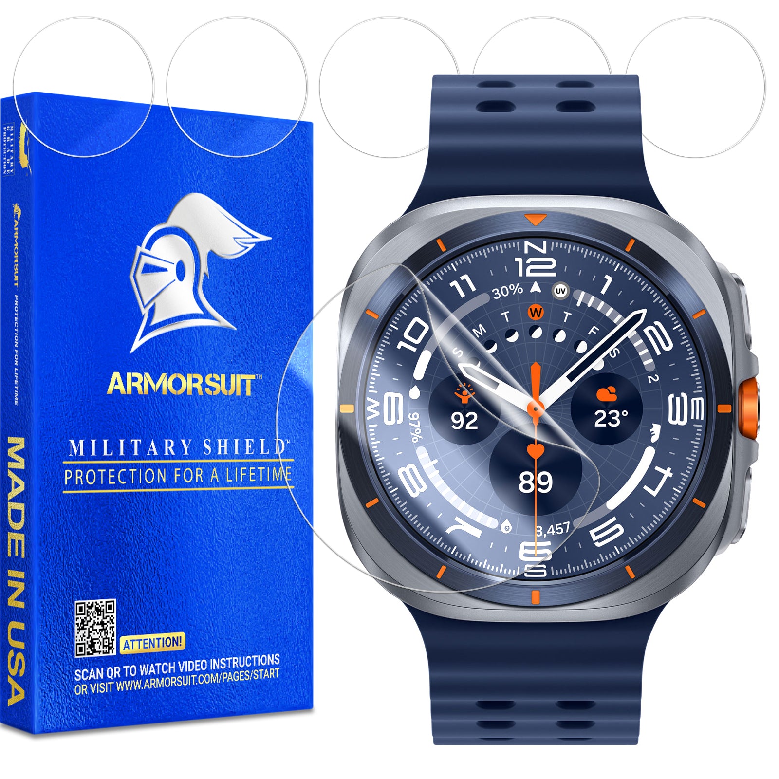 (6 Pack) ArmorSuit Screen Protector designed for Samsung Galaxy Watch Ultra (2025)