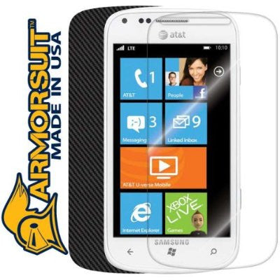 Samsung Focus 2 Screen Protector + Black Carbon Fiber Skin Protector