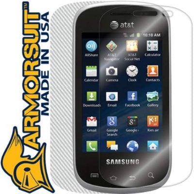 Samsung Galaxy Appeal Screen Protector + White Carbon Fiber Skin Protector