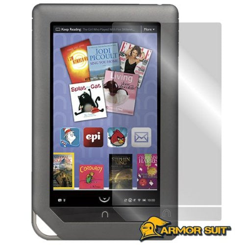 BARNES & NOBLE NOOK COLOR Screen Protector + Black Carbon Fiber Skin Protector