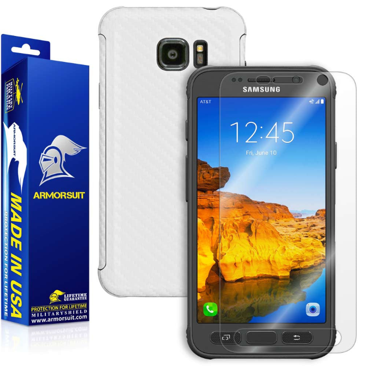 Samsung Galaxy S7 Active Screen Protector + Carbon Fiber Skin