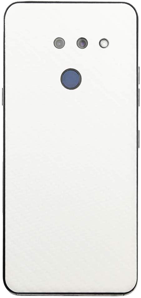 LG G8 ThinQScreen Protector + White Carbon Fiber Skin