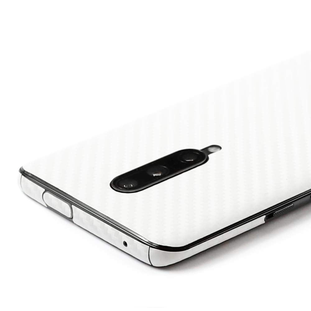 OnePlus 7 Pro Screen Protector + White Carbon Fiber Skin