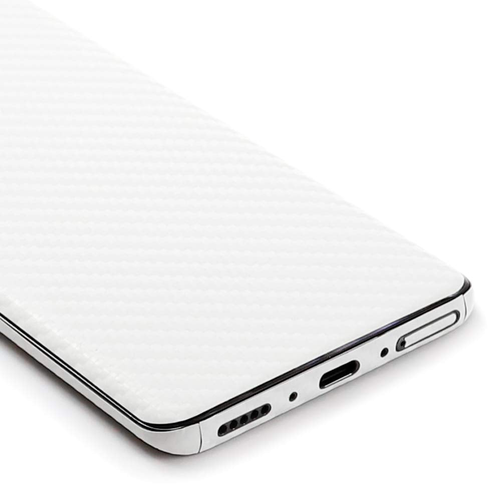 OnePlus 7 Pro Screen Protector + White Carbon Fiber Skin