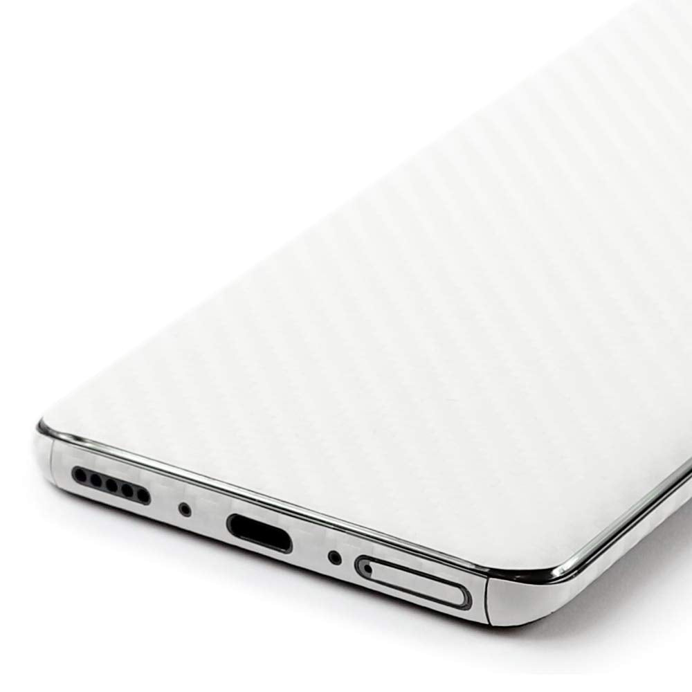 OnePlus 7 Pro Screen Protector + White Carbon Fiber Skin