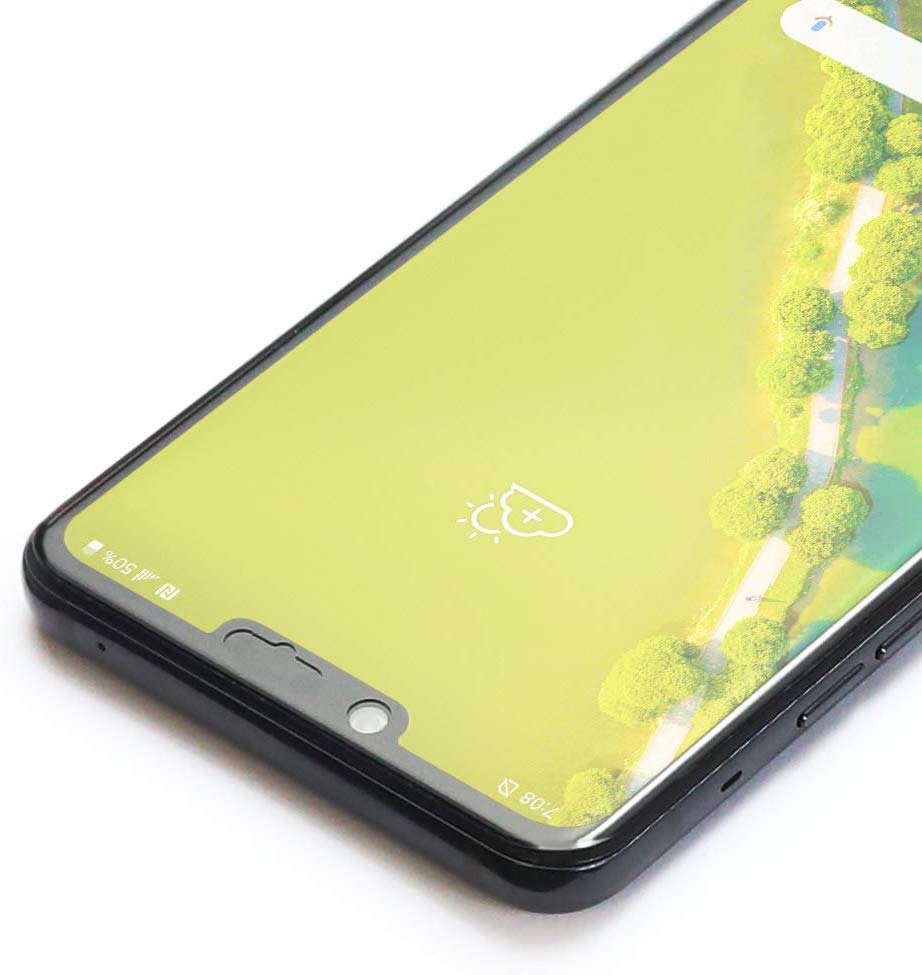 LG G8 ThinQScreen Protector + White Carbon Fiber Skin