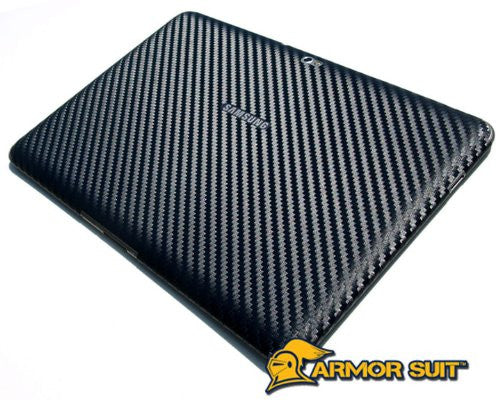 Samsung Galaxy Tab 10.1 Screen Protector + Black Carbon Fiber Skin Protector