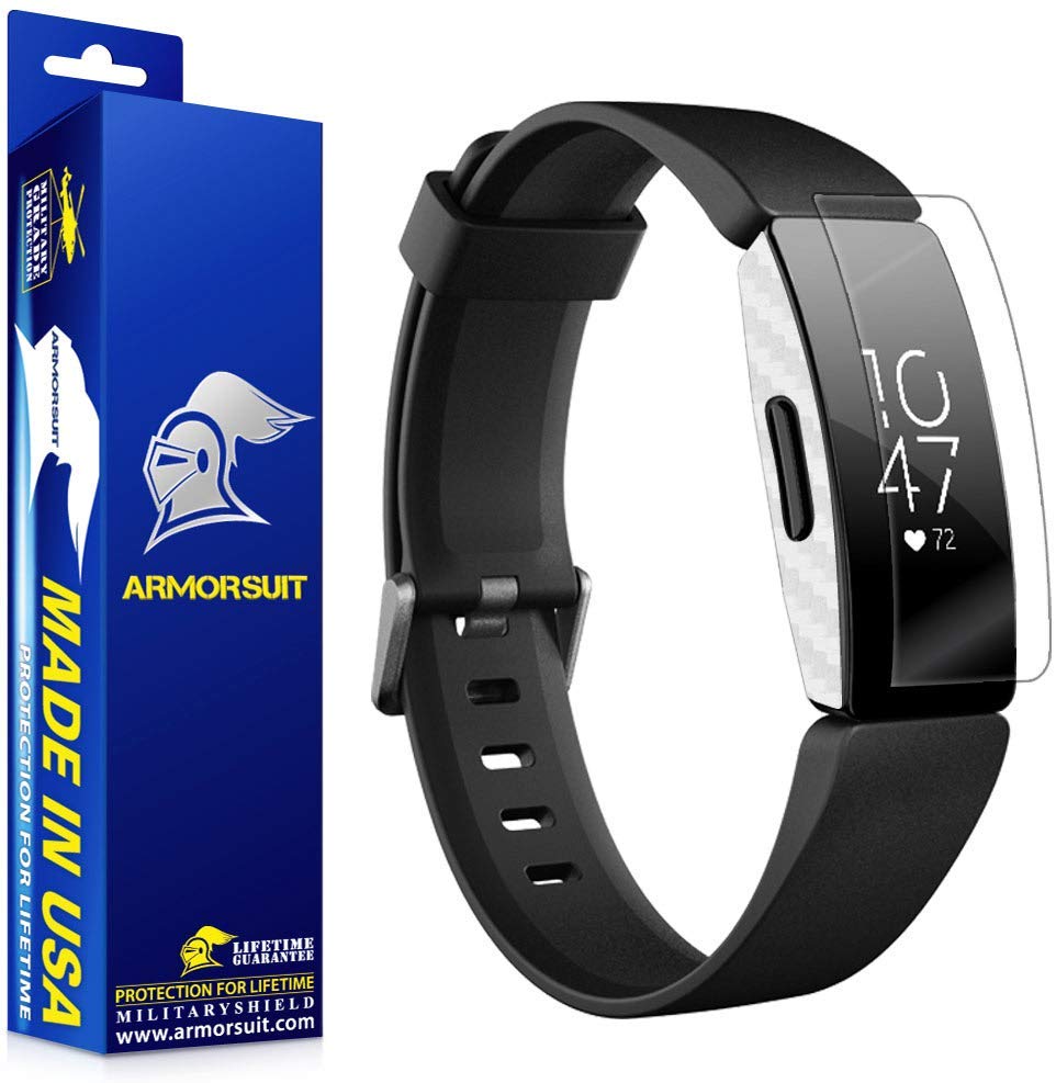Fitbit Inspire & Inspire HR Screen Protector + White Carbon Fiber Skin