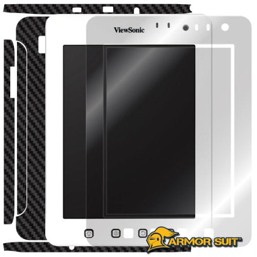 ViewSonic ViewPad 7e Screen Protector + Black Carbon Fiber Skin Protector