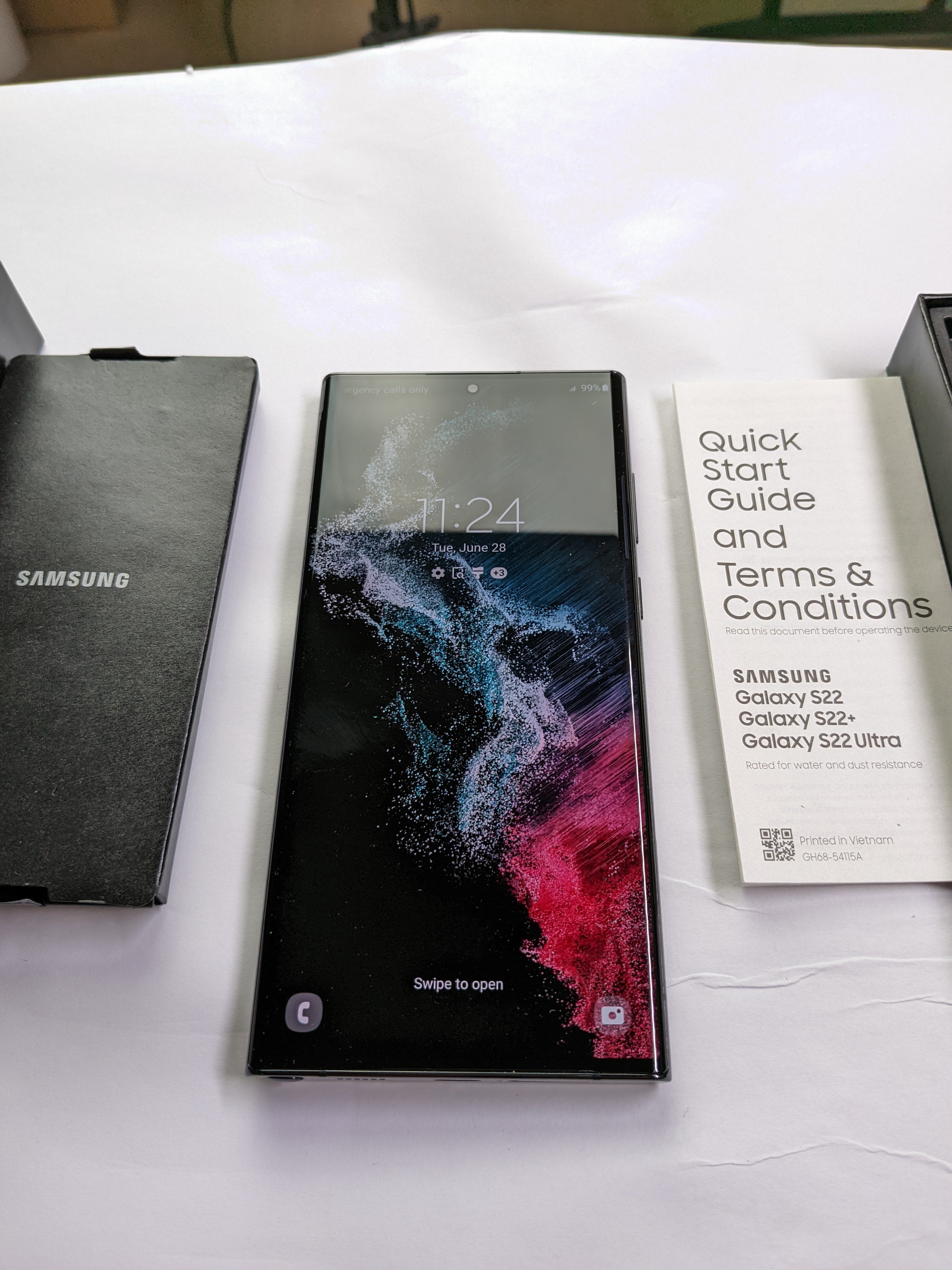 Samsung Galaxy S22 Ultra 5G (2022) SM-908U1 Unlocked 128gb Black