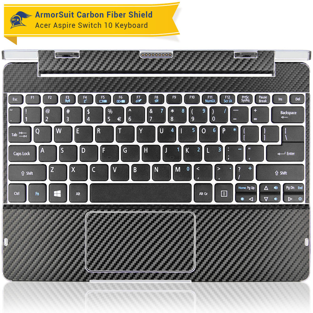 Acer Aspire Switch 10 (Model sw5-011) (Tablet & Keyboard) Screen Protector + Black Carbon Fiber Film Protector