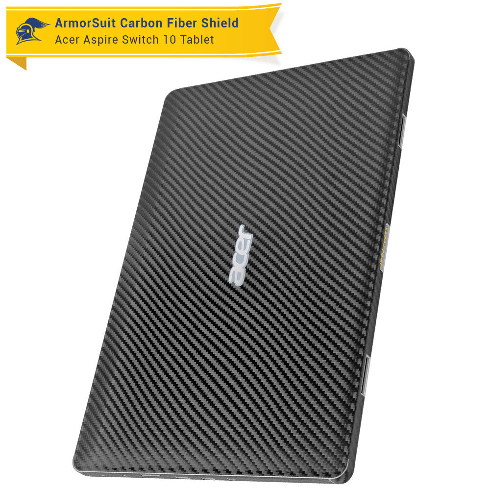 Acer Aspire Switch 10 (Model sw5-011) Screen Protector + Black Carbon Fiber Film Protector