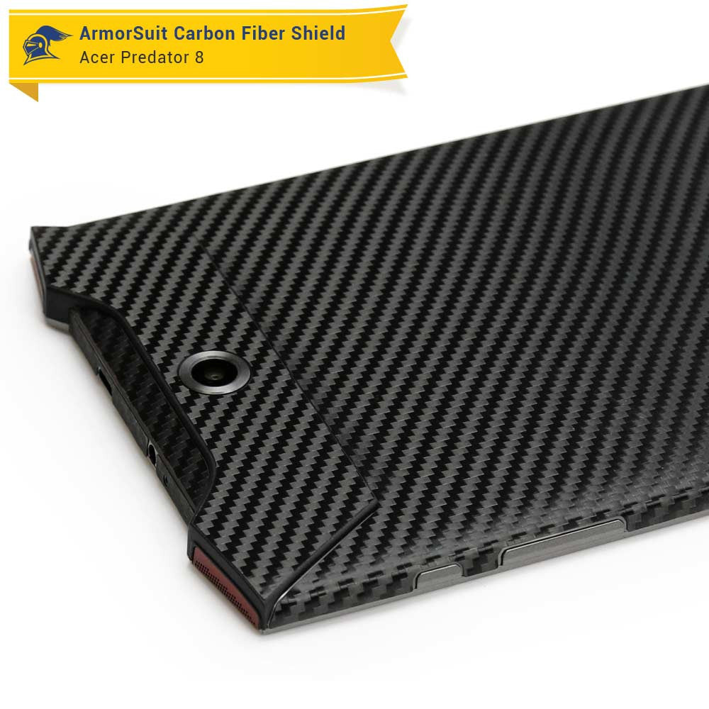 Acer Predator 8 Screen Protector + Black Carbon Fiber Skin
