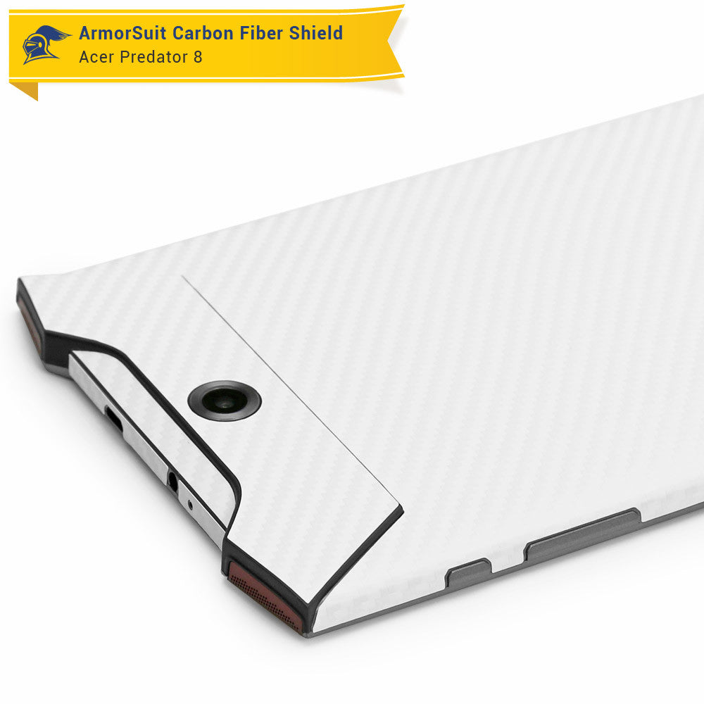 Acer Predator 8 Screen Protector + White Carbon Fiber Skin