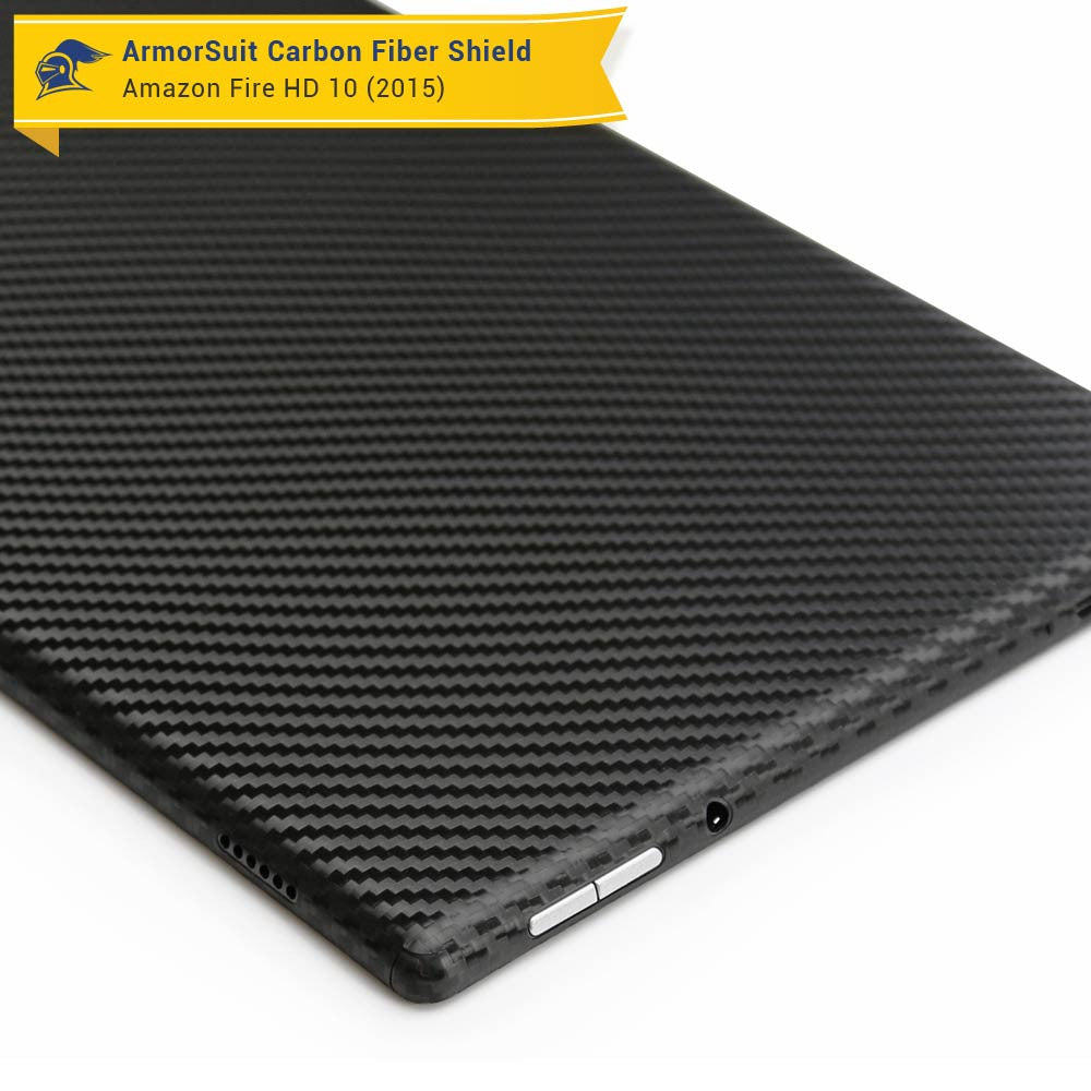 Amazon Fire HD 10 Screen Protector (10.1" - 2015 Edition) + Black Carbon Fiber