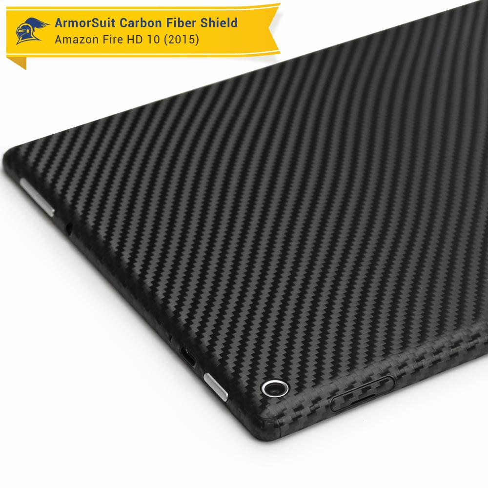 Amazon Fire HD 10 Screen Protector (10.1" - 2015 Edition) + Black Carbon Fiber