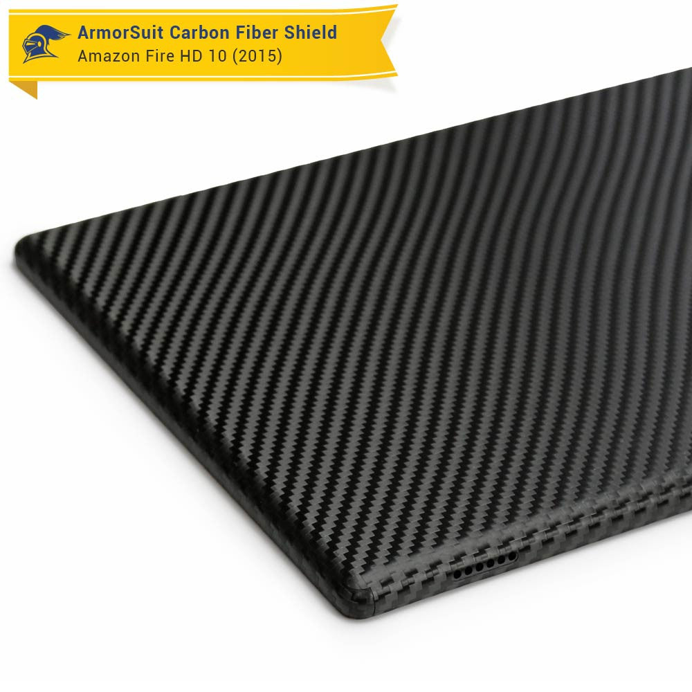 Amazon Fire HD 10 Screen Protector (10.1" - 2015 Edition) + Black Carbon Fiber