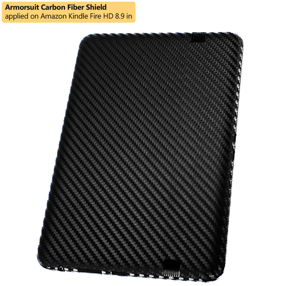 Amazon Kindle Fire HD 8.9 Inch Screen Protector + Black Carbon Fiber Skin
