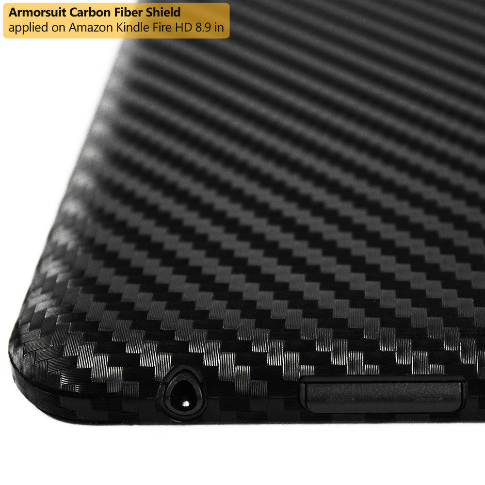 Amazon Kindle Fire HD 8.9 Inch Screen Protector + Black Carbon Fiber Skin