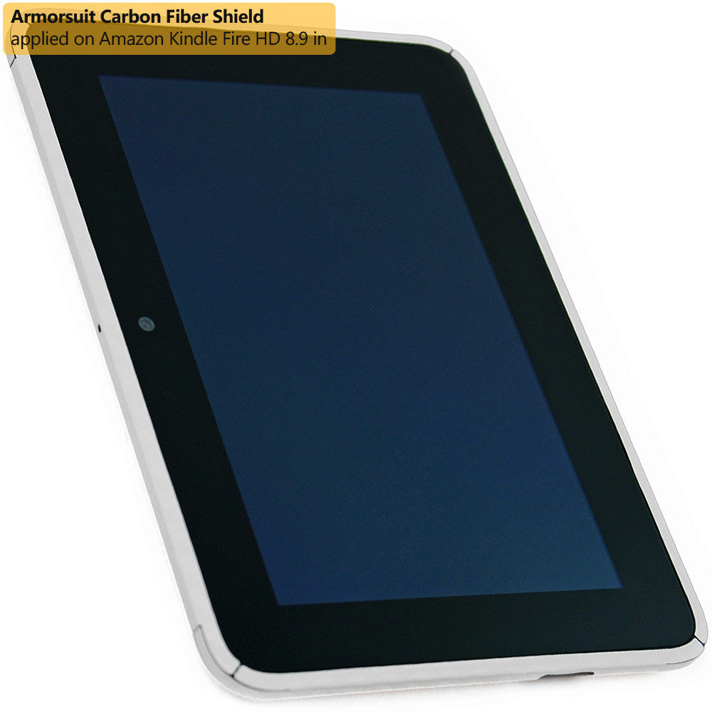 Amazon Kindle Fire HD 8.9 Inch Screen Protector + White Carbon Fiber Skin