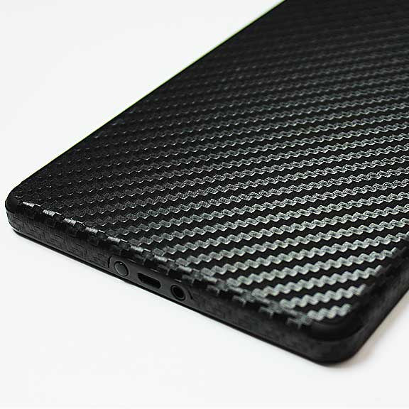 Kindle Fire Screen Protector + Black Carbon Fiber Skin Protector