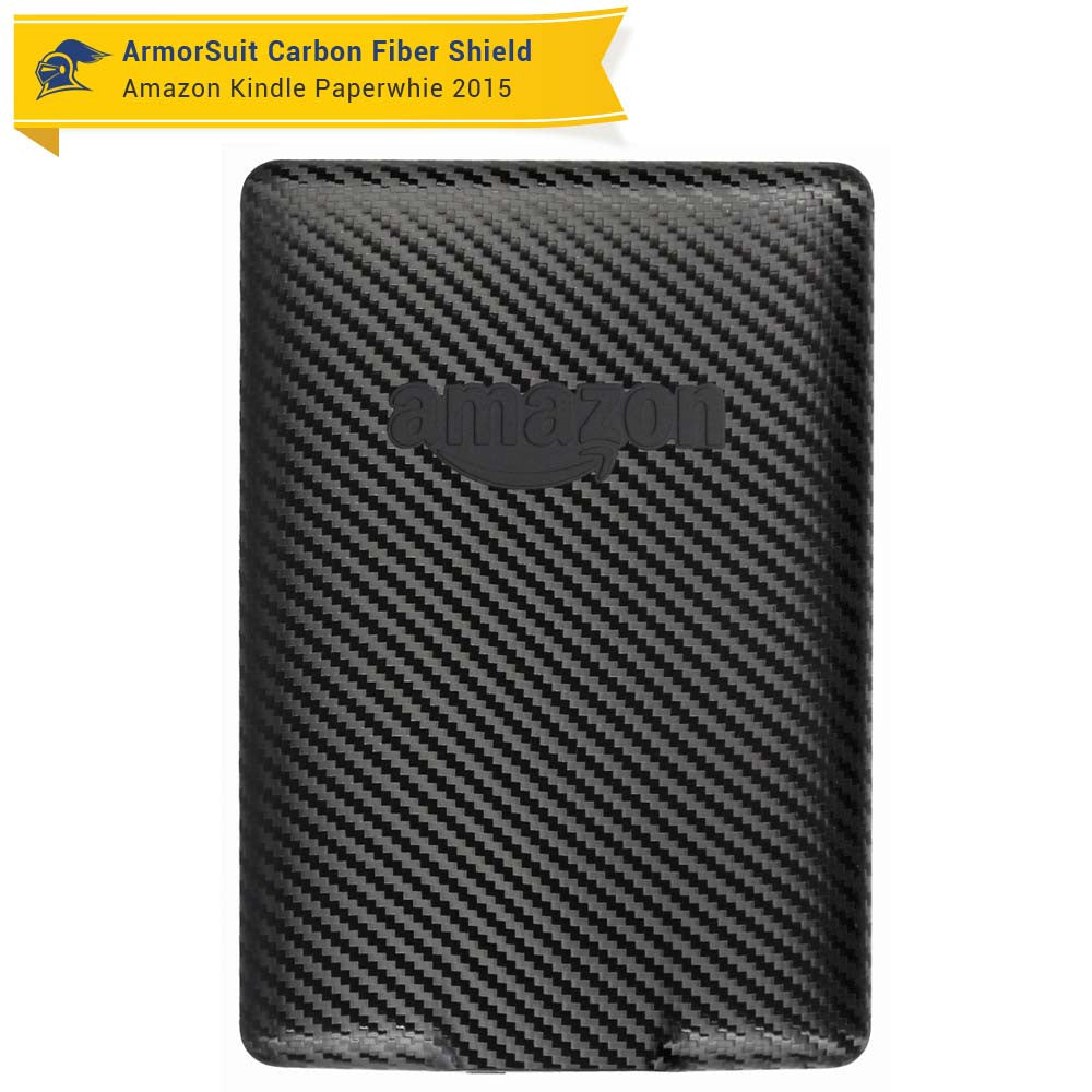 Amazon Kindle Paperwhite (2015) Anti-Glare (Matte) Screen Protector +  Black Carbon Fiber Skin