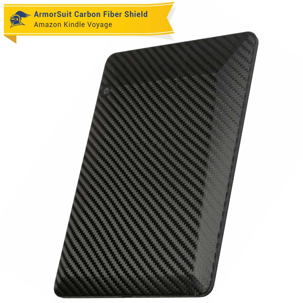 Amazon Kindle Voyage Anti-Glare (Matte) Screen Protector + Black Carbon Fiber Skin