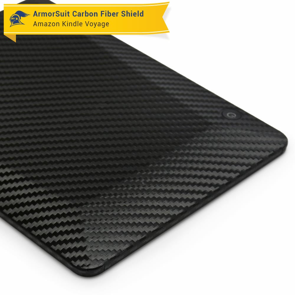 Amazon Kindle Voyage Anti-Glare (Matte) Screen Protector + Black Carbon Fiber Skin