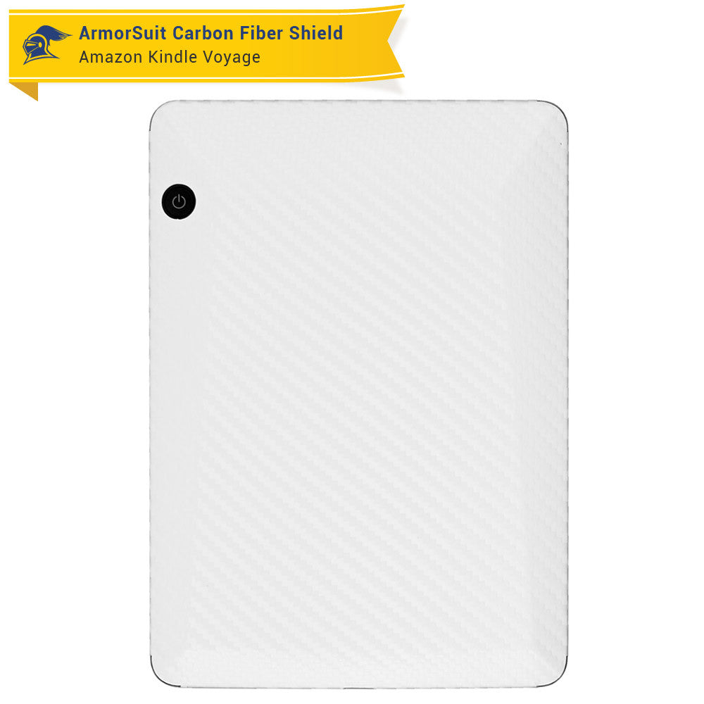 Amazon Kindle Voyage Anti-Glare (Matte) Screen Protector + White Carbon Fiber Skin