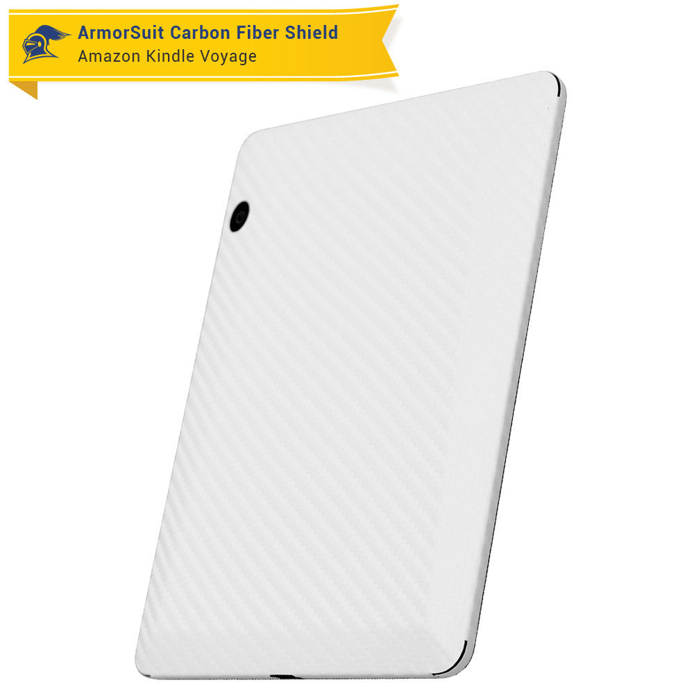 Amazon Kindle Voyage Anti-Glare (Matte) Screen Protector + White Carbon Fiber Skin