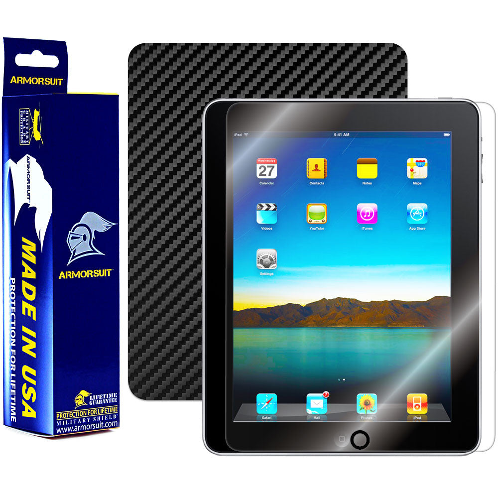 Apple iPad Screen Protector + Carbon Fiber Film Protector