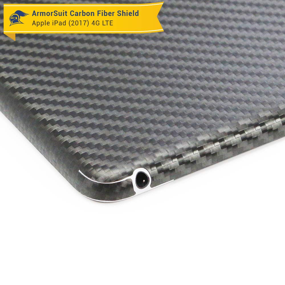 Apple iPad 9.7" (2017) WiFi + 4G LTE Screen Protector + Carbon Fiber Skin