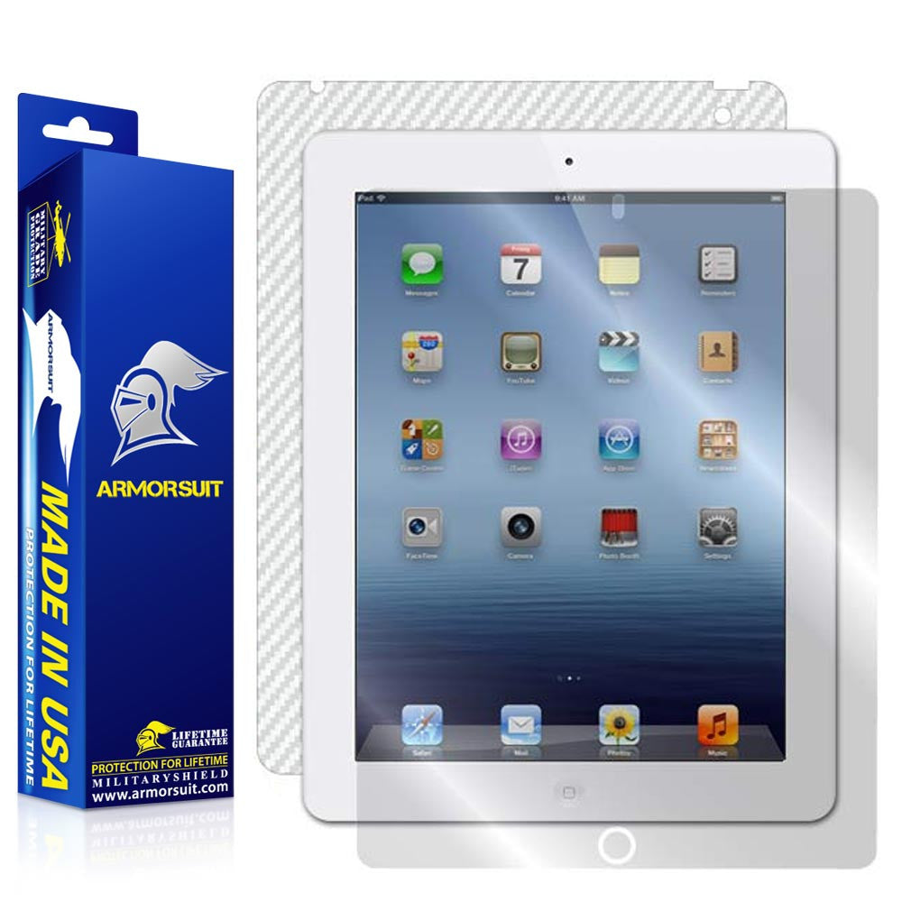 Apple iPad 3 Screen Protector + Carbon Fiber Film Protector (3rd Gen)