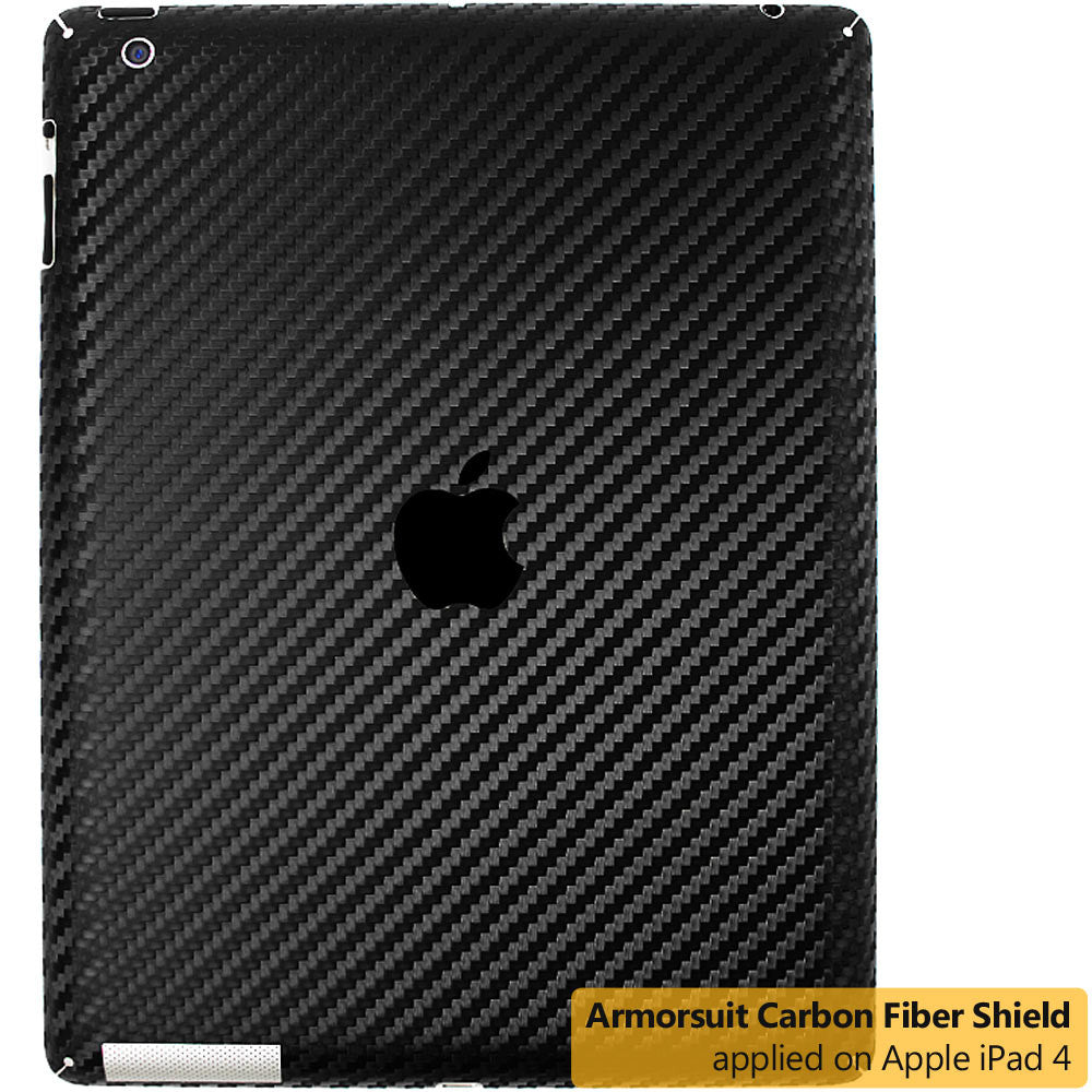 Apple iPad 4 (WiFi + 4G LTE) Screen Protector + Carbon Fiber Film Protector