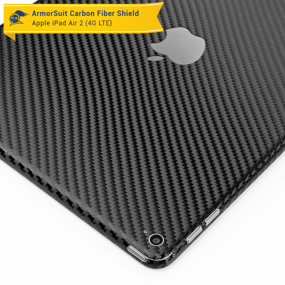 Apple iPad Air 2 (WiFi + 4G LTE) Screen Protector + Carbon Fiber Skin
