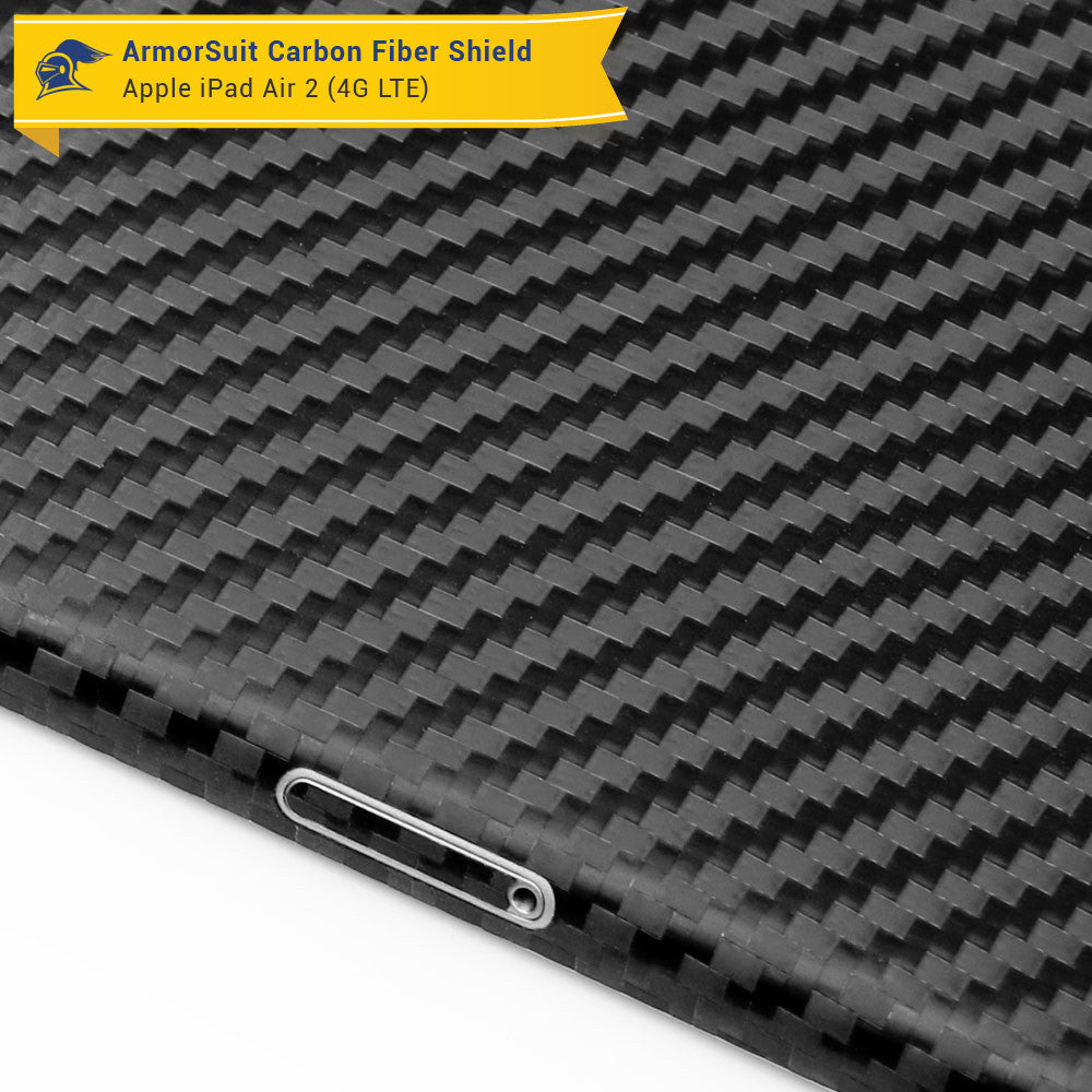 Apple iPad Air 2 (WiFi + 4G LTE) Screen Protector + Carbon Fiber Skin