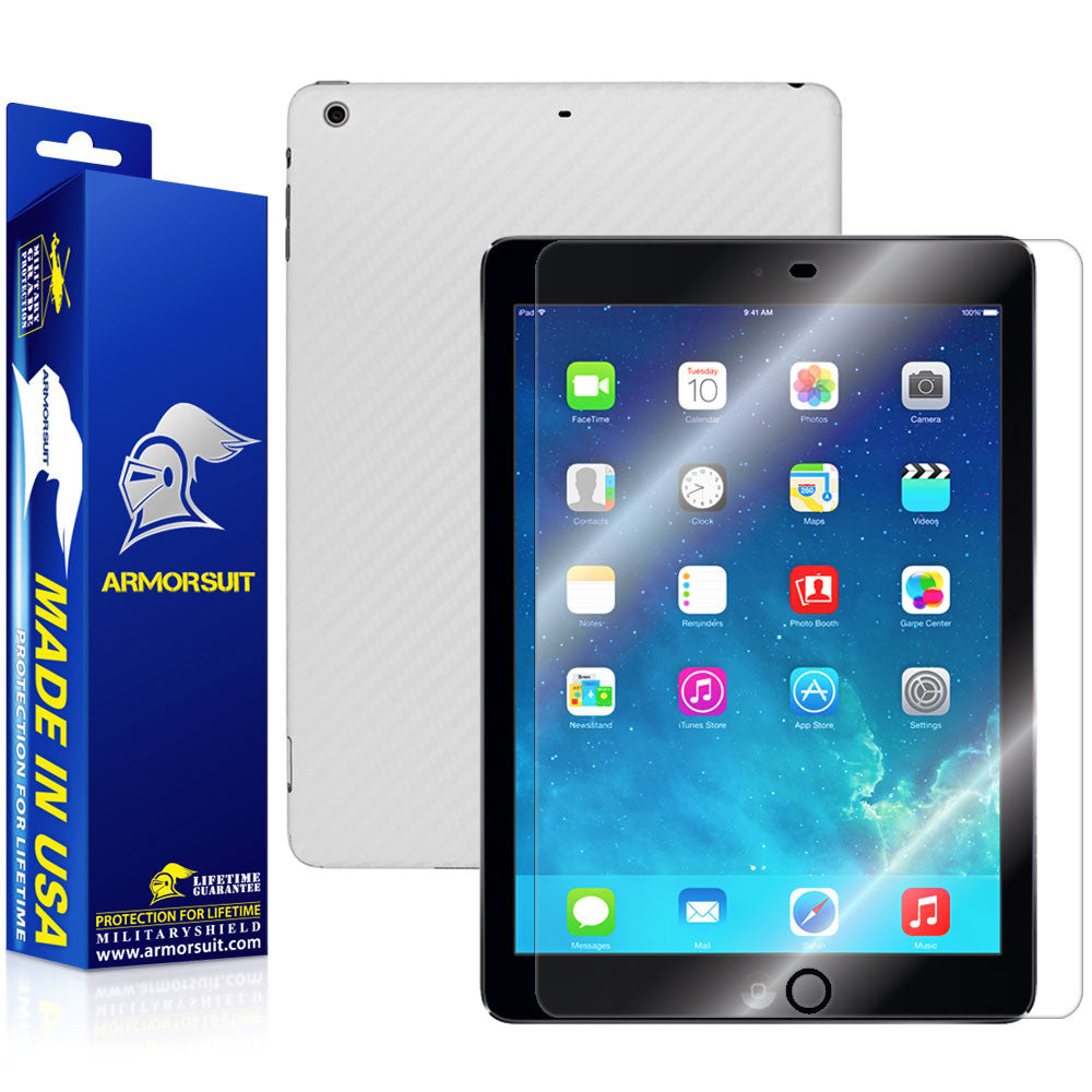 Apple iPad Air (WiFi + LTE) Screen Protector + Carbon Fiber Film Protector