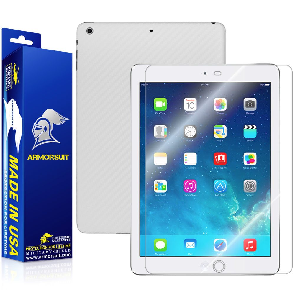 Apple iPad Air Screen Protector + Black Carbon Fiber Film Protector