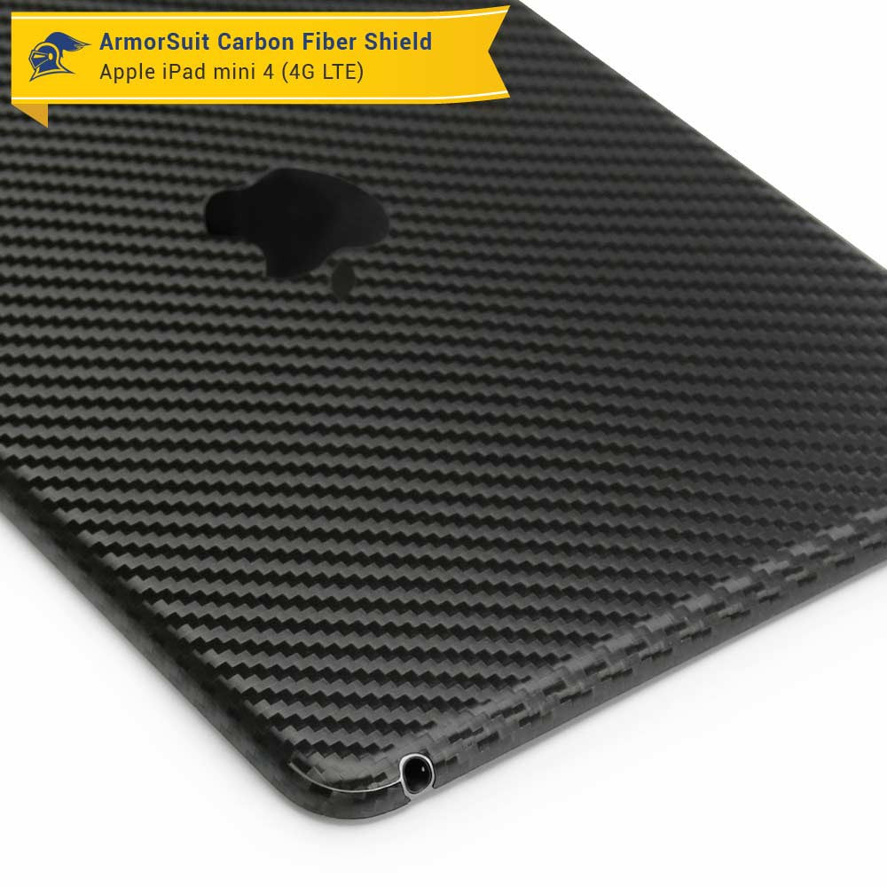 Apple iPad Mini 4 (WiFi +4G LTE) Screen Protector + Carbon Fiber Skin