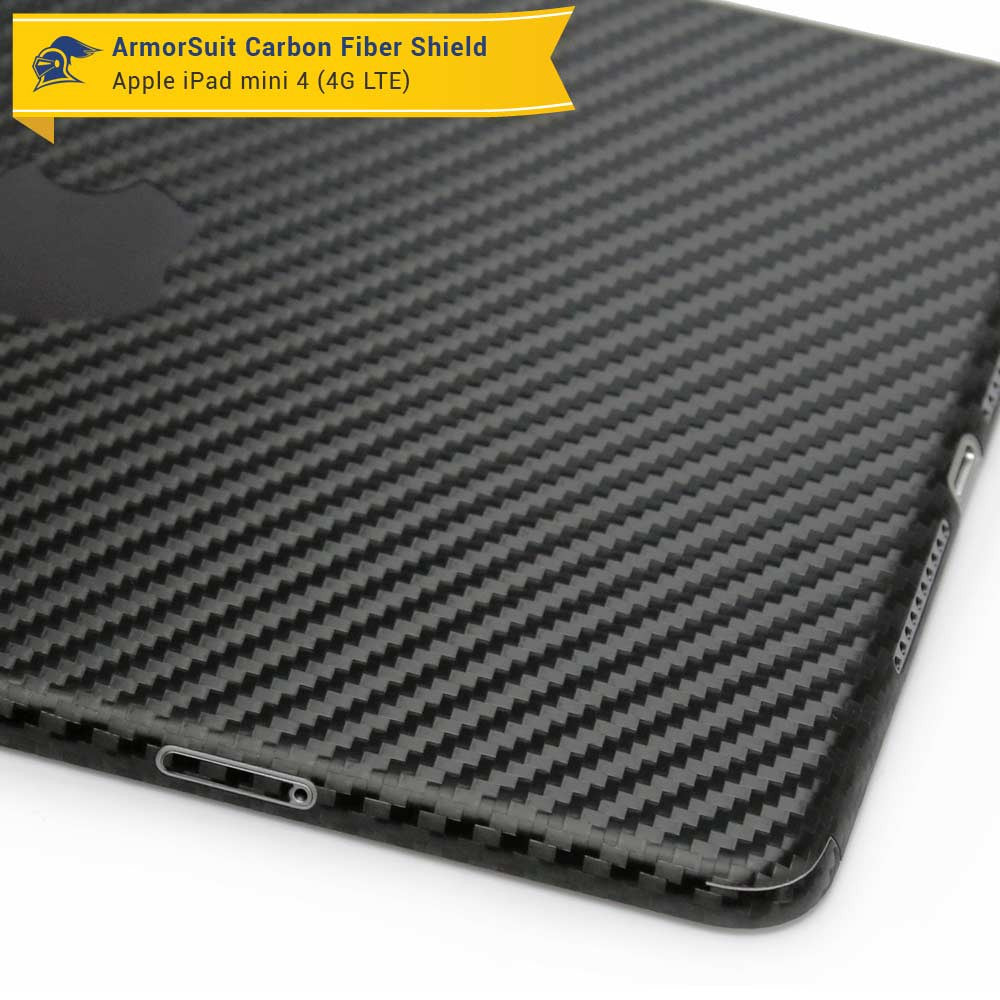 Apple iPad Mini 4 (WiFi +4G LTE) Screen Protector + Carbon Fiber Skin