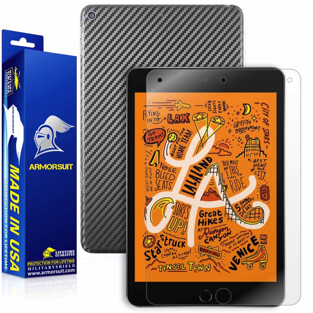 Apple iPad Mini 5 (2019) 4G LTE Screen Protector + Carbon Fiber Skin