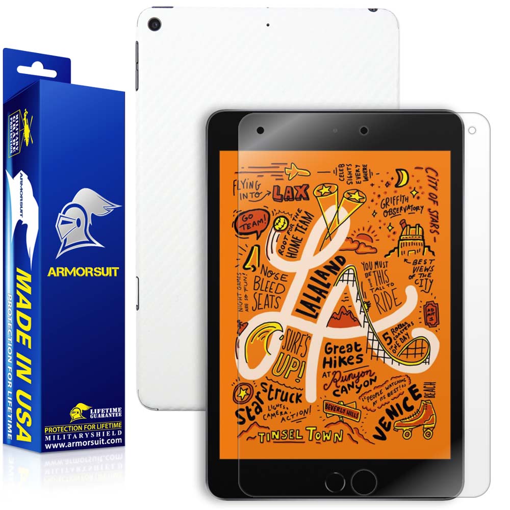 Apple iPad Mini 5 (2019) 4G LTE Screen Protector + Carbon Fiber Skin