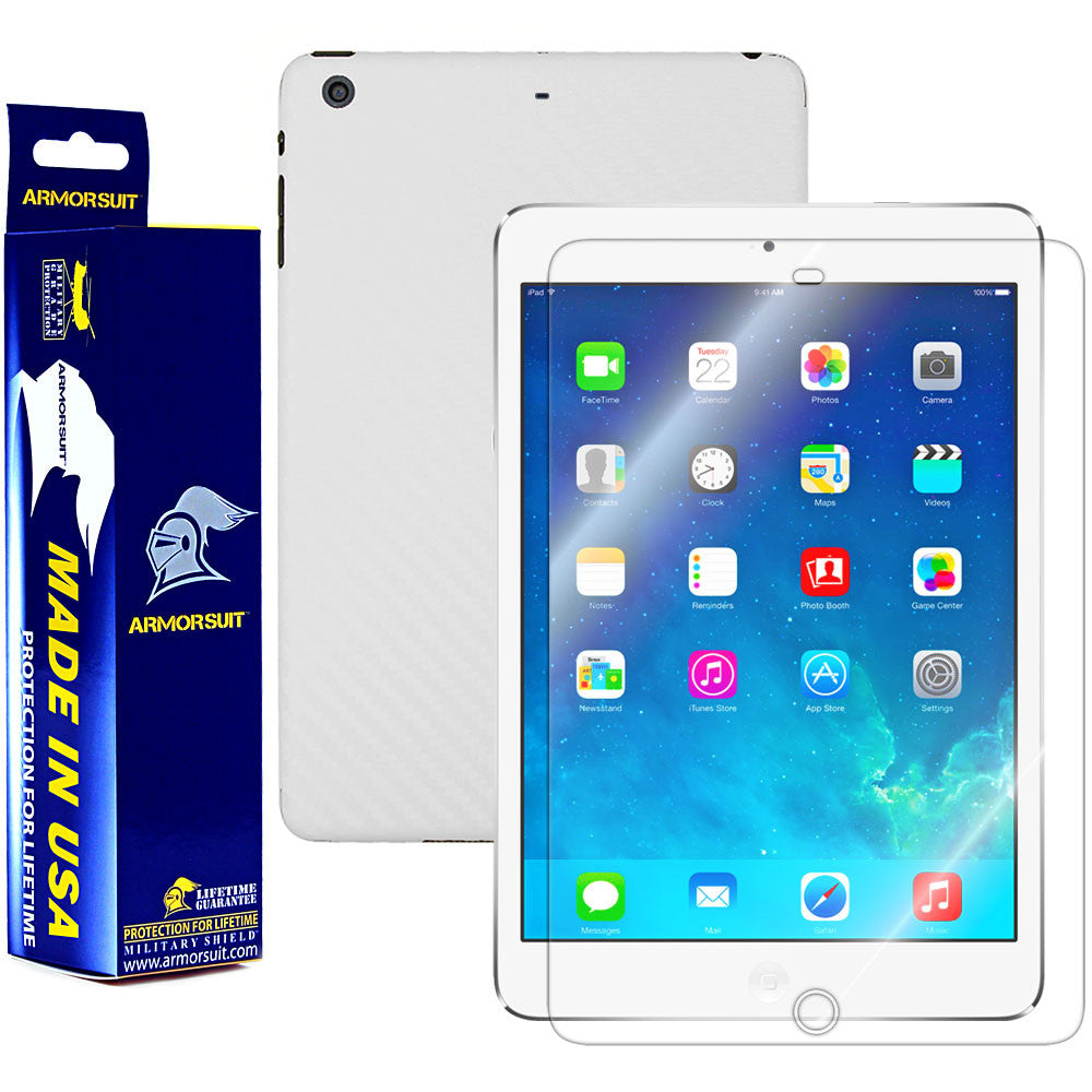 Apple iPad Mini 2 w/ Retina Display Screen Protector + Carbon Fiber Film Protector