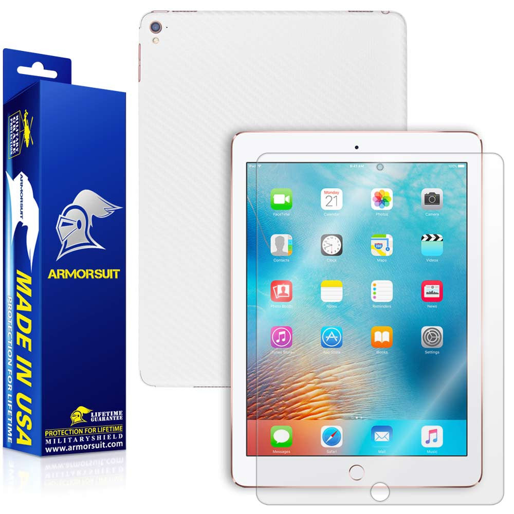 Apple iPad Pro 9.7" (WiFi + 4G LTE) Screen Protector +Carbon Fiber Skin