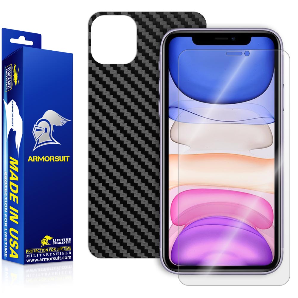 iPhone 11 Screen Protector + Carbon Fiber Skin