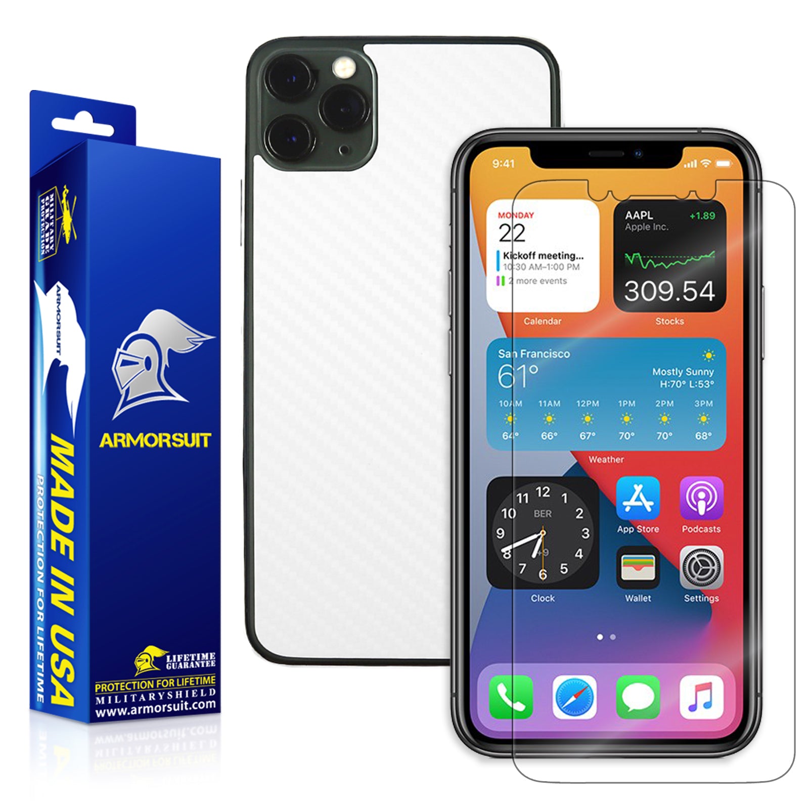 iPhone 11 Pro Max Screen Protector + Carbon Fiber Skin