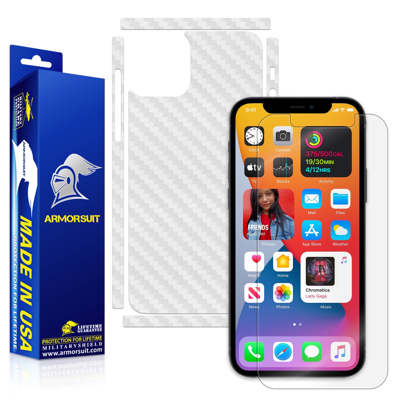 iPhone 12 Pro (6.1) Screen Protector + Carbon Fiber Skin