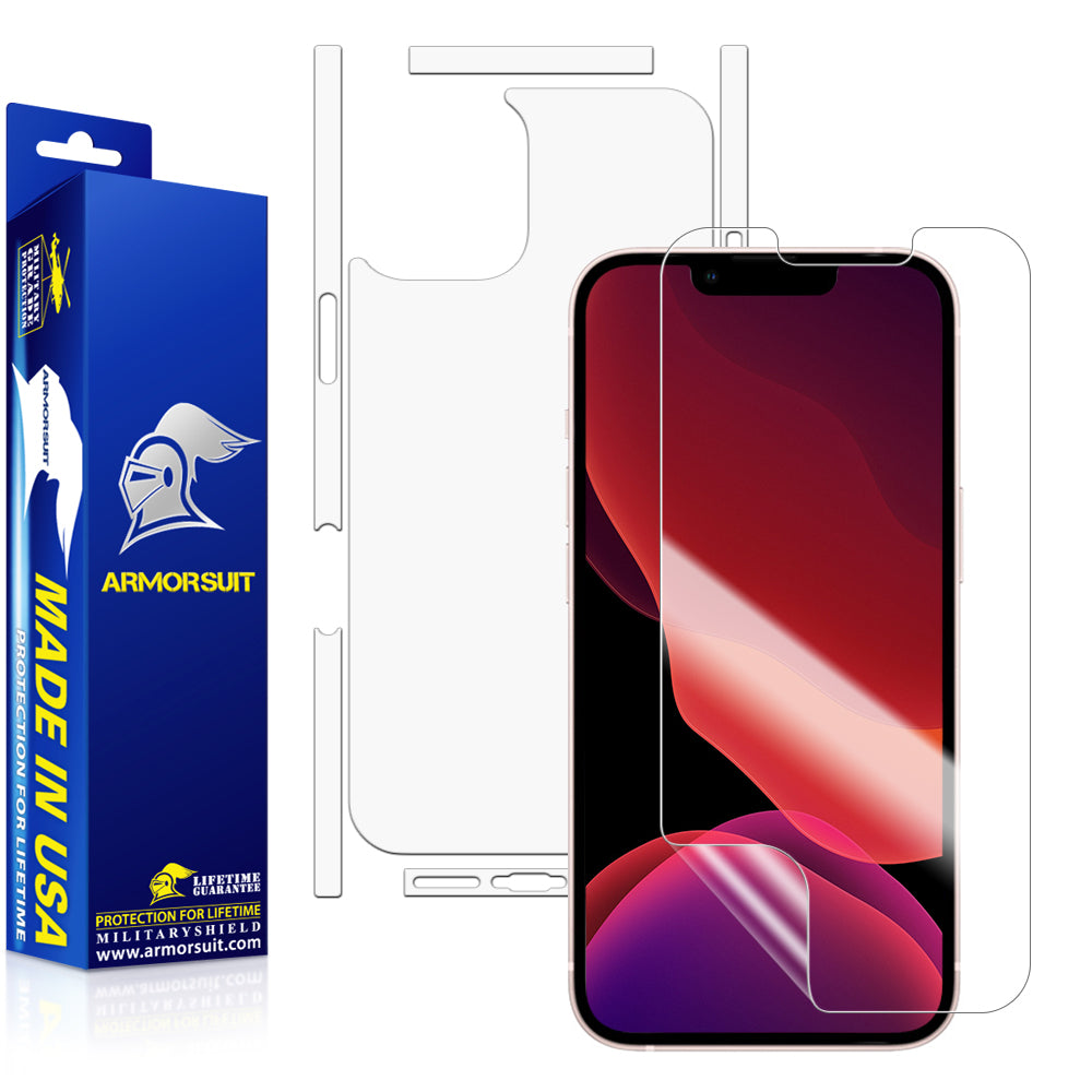 ArmorSuit MilitaryShield Full Body Skin Film + Screen Protector Designed for Apple iPhone 13 Mini (2021) - Anti-Bubble HD Clear Film